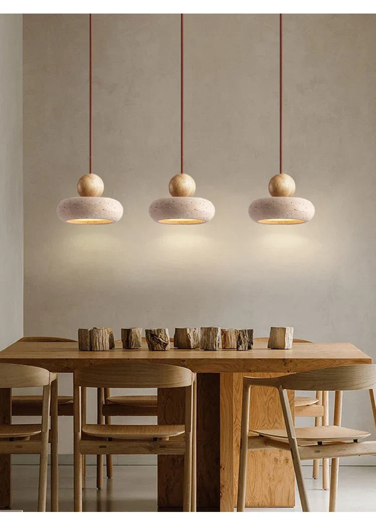 Suspension vintage avec pierre d'agate jaune naturelle