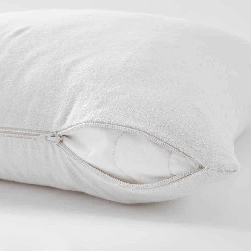 Protège-oreiller en flanelle de coton bio blanc