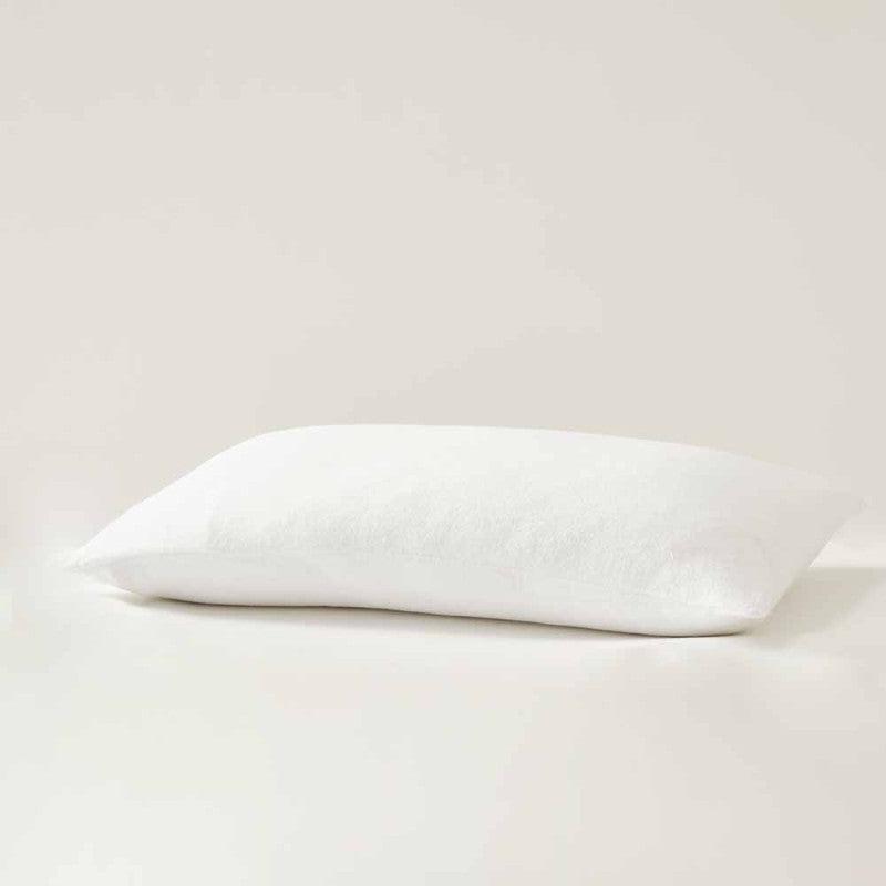 Protège-oreiller en flanelle de coton bio blanc
