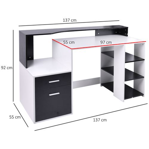 Bureau informatique multimédia design multi-rangements