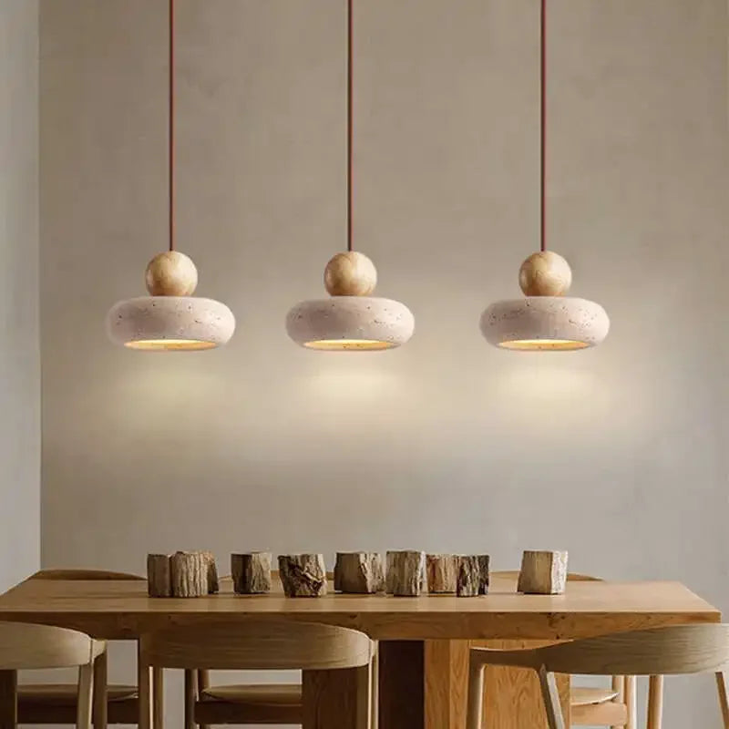 Suspension vintage avec pierre d'agate jaune naturelle