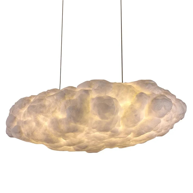 Lustre Nuage Flottant – Suspension LED Design en Coton Spatial