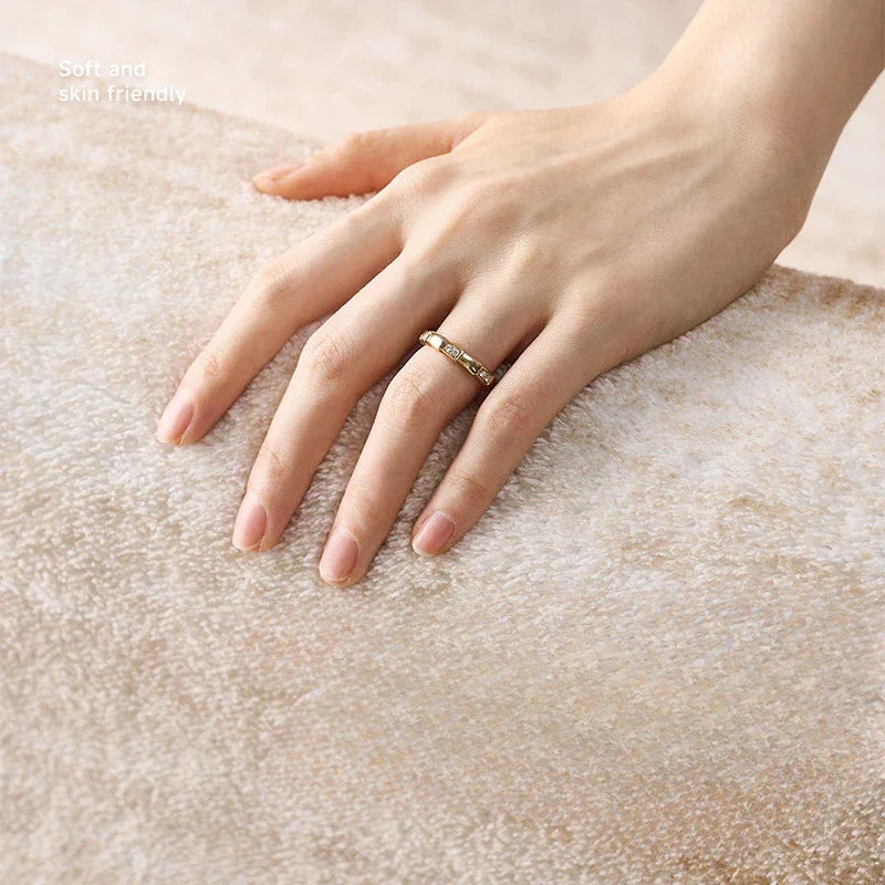 Tapis moelleux style crème – Doux, épais et antidérapant pour salon ou chambre
