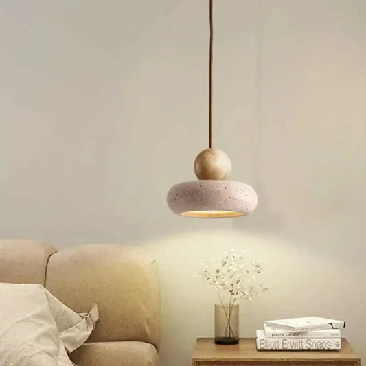 Suspension vintage avec pierre d'agate jaune naturelle