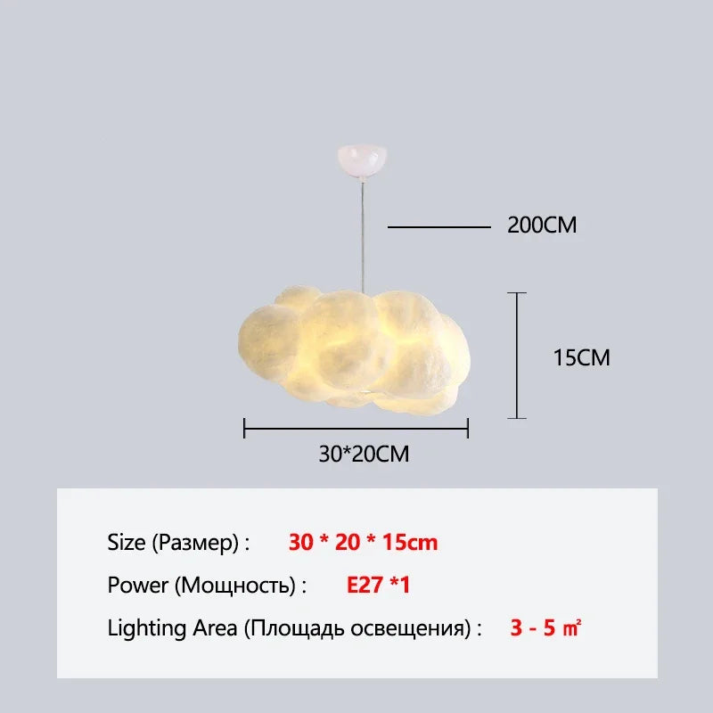 Lustre Nuage Flottant – Suspension LED Design en Coton Spatial