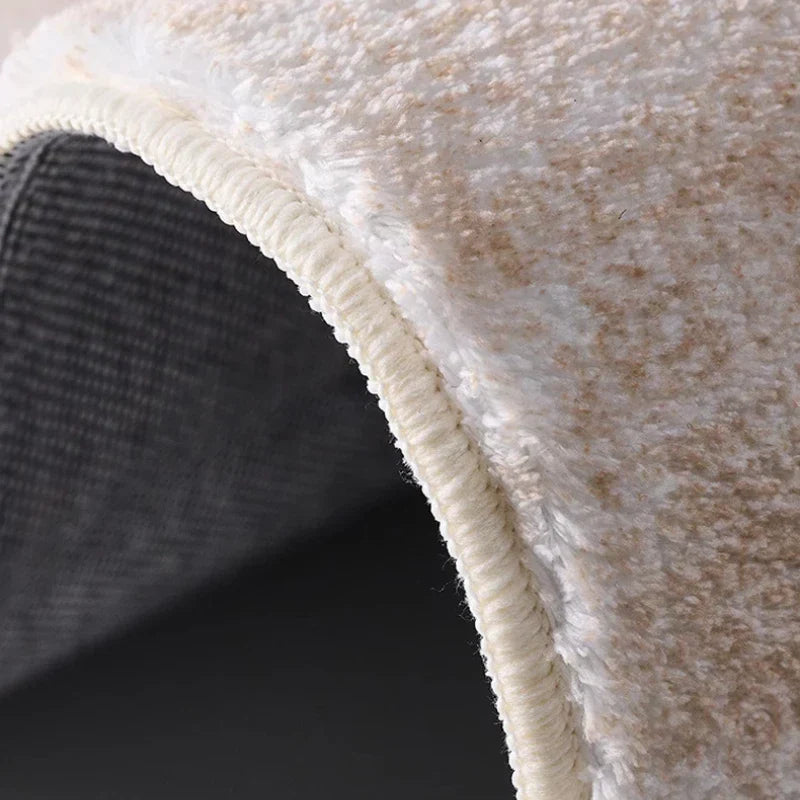 Tapis moelleux style crème – Doux, épais et antidérapant pour salon ou chambre