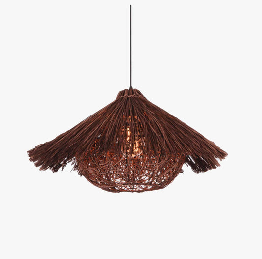 Suspension conique en rotin bambou