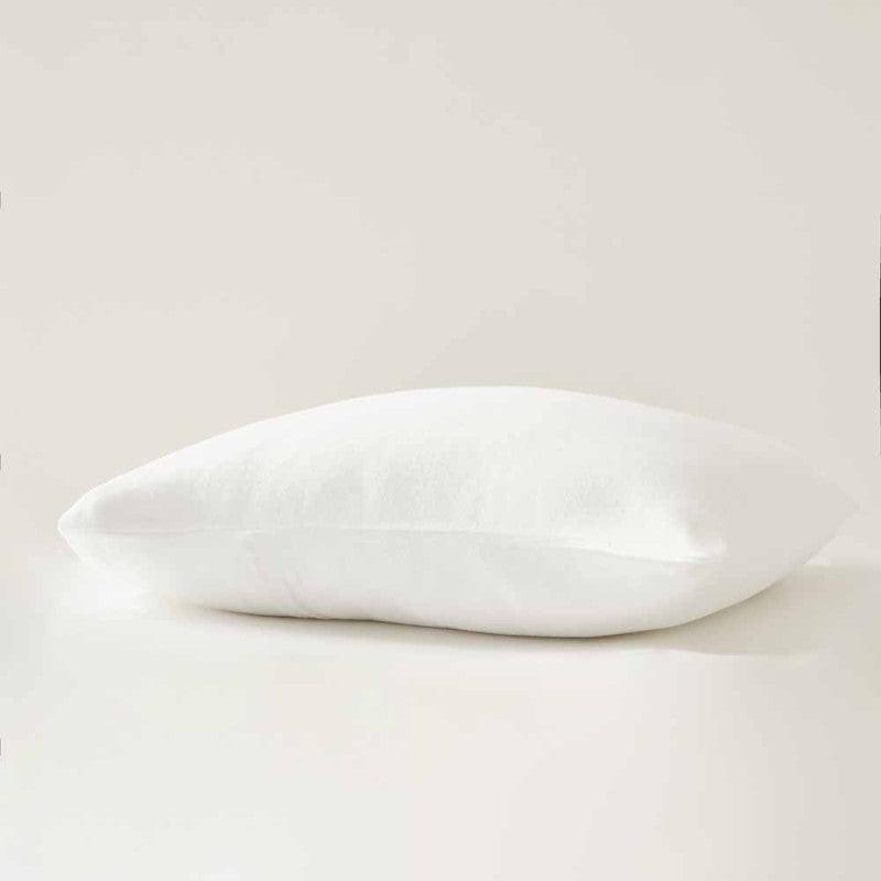 Protège-oreiller en flanelle de coton bio blanc