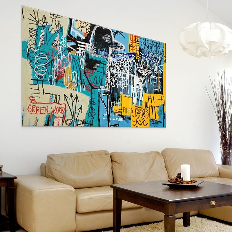 Tableau Basquiat Oiseau D'argent
